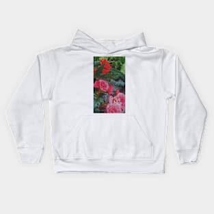 Mosaic Style Pink Flower Tiles Kids Hoodie